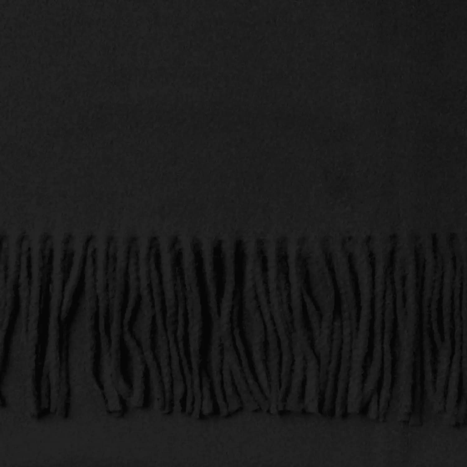 Black Wool Scarf for Men & Women - 100% Wool, 11.8x78.7 inches - View 3