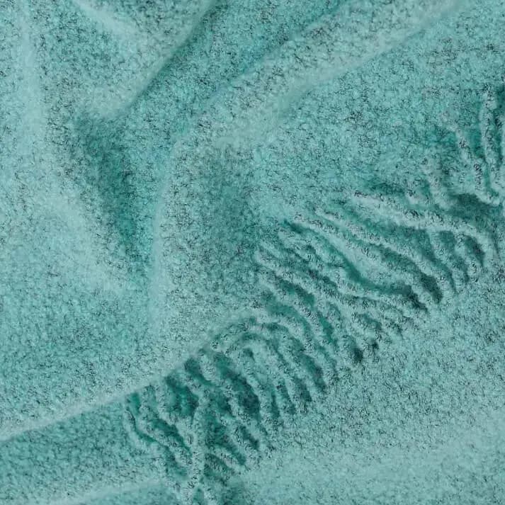 Aqua Bouclé Wool Throw Blanket 140x200 cm (55x79 in) – Sofa Throw - View 2