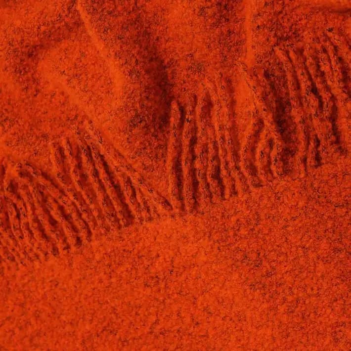Jeté en laine bouclée orange 140x200 cm (55x79 po) - View 2